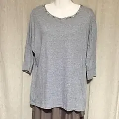 earth music&ecology グレー 7分袖Tシャツ