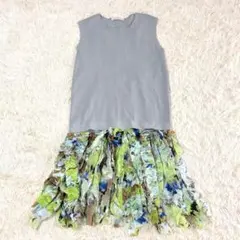 シルク混✨ESTNATION 2WAY フリンジ ドッキング ニット ワンピース