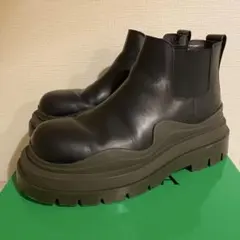 ボッテガ ヴェネタ タイヤ アンクル チェルシー ブーツ 41 カーゴカーキ