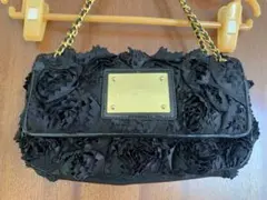 ジーザスディアマンテ　フラワーデザイン ショルダーバッグ 黒