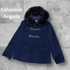 Fabulous Angela フォックスファー付　ダッフルコート ショート　紺