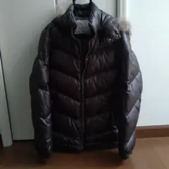 Ikka ダークブラウン フード付きダウンジャケット
