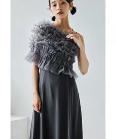 AMPLE 立体ローズモチーフ チュールトップス ブラック F | Mercari