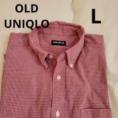 旧タグ　紺タグ　OLD UNIQLO　ギンガムチェック　赤　L　ヴィンテージ