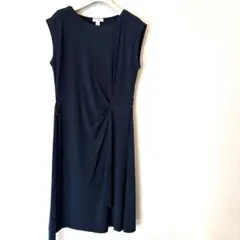 ブルックスブラザーズ ワンピース ネイビー とろみ素材 上品シルエット