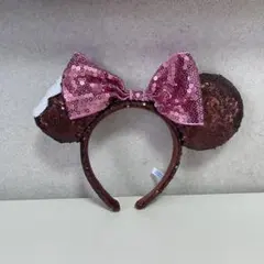 ミニー耳カチューシャ ブラウン ピンク