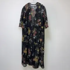 Ray Cassin 花柄 七分袖 ロング羽織り