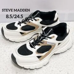 STEVE MADDEN ダッドスニーカー　厚底　24.5cm 白 黒 ベージュのサムネイル