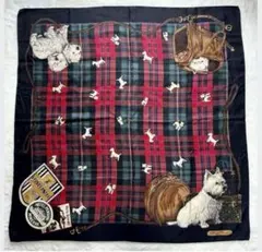 Ralph Lauren ラルフローレン　大判シルクスカーフ　ヨーククシャテリア