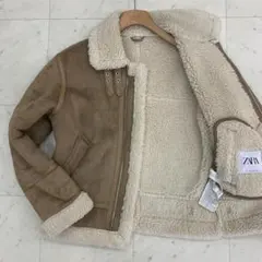 ZARA ザラ B-3 フライトジャケット Mサイズ ムートン 裏起毛 ブラウン