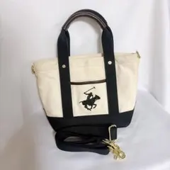 お盆限定セール！！ビバリーヒルズポロクラブ 2way トートバッグ キャンバスのサムネイル