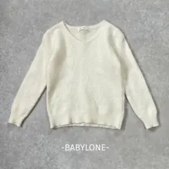 BABYLONE/長袖ニット/38/アイボリー/Vネック/アンゴラ混/綺麗めのサムネイル