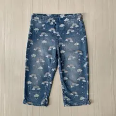 H&M レインボー デニム パンツ レギンス 140cm カプリレングス