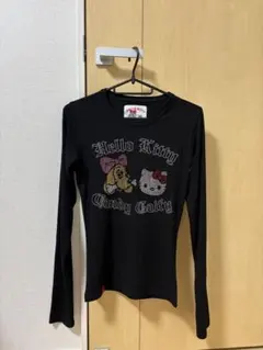 美品 GALFY ハローキティ トップス ブラック キラキラガルtee