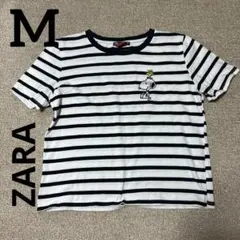 ザラ　スヌーピー ストライプ 半袖Tシャツ　日本Mサイズ#