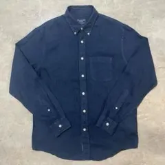 Abercrombie & Fitch リネンシャツ M ネイビー 麻100