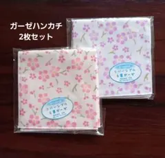 ガーゼハンカチ2枚セット　花柄