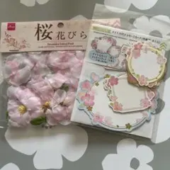 桜花びら・タイトル付メッセージカード 2点セットのサムネイル