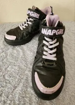 ANAP GIRL ブラック/ピンク ハイカットスニーカー★サイズ２２cm★