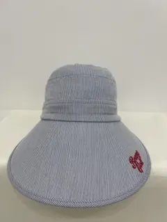 『BEAMS GOLF』ストライプ バイザー 帽子 ロゴ刺繍入り