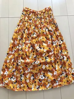 Do family オレンジ系花柄スカートワンピース