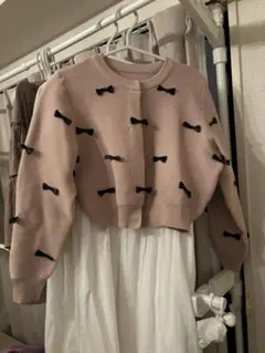 GRL リボン付きピンクカーディガン Mサイズ