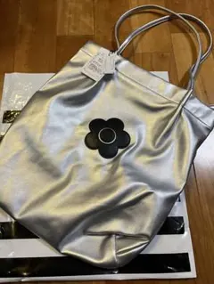 マリークワント　トートバッグ シルバー