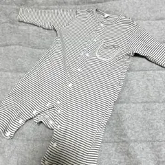 ストライプロンパース 70から80 綿100 Cottoli