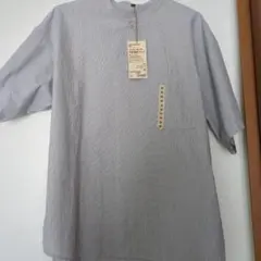 無印良品 ヘンリーネック 半袖Tシャツ M グレー