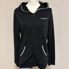 【大きいサイズ】アディダスネオ　フード付きジップアップパーカー　XL ブラック