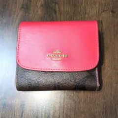COACH 二つ折り財布 レッド/ブラウン