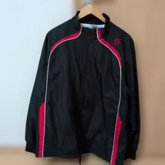 ナイロンジャケット ブラック/レッド上下セット