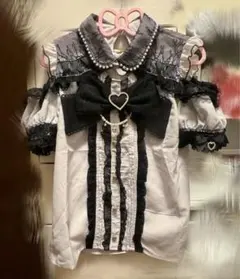 最終値下げLIZLISA BIGリボンオープンショルダーブラウス ピンクブラック