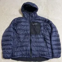 美品モンベル650FコロラドパーカメンズL紺黒クリーニング済ドローインコード