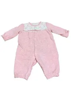 ピンク レース付きロンパース 60-70cm