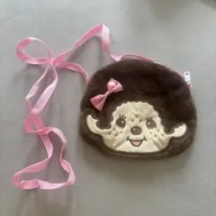 モンチッチ フェイスポシェット ピンクリボン
