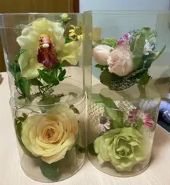 造花アレンジメント 4点セット ハンドメイド コサージュ 発表会や入学式に