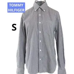 【トミ一ヒルフィガー】レディース　チェック 長袖ボタンダウンシャツ S