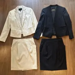 ホワイト・ネイビー セレモニースーツ 4点セット