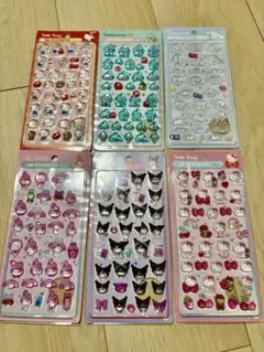 サンリオ　ボンボンドロップ風3Dステッカー 6シートセット