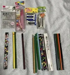 【最終値下げ】文房具まとめ売り 鉛筆 消しゴム コンパス キャップ セット