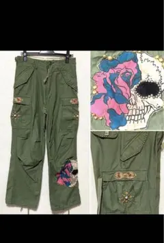 1点物！リメイクカーゴパンツ　再構築　ロック系　スタッズ　ハンドメイド