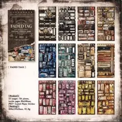 5K-4／コラージュ素材　英字　ラベル　シール　ステッカー　セット　まとめ売り