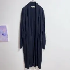 カーディガン　ロングカーディガン　ガウン　コットン　黒　羽織　ハッシュアッシュ