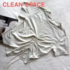 CLEANSPACE美品 Tシャツ リボン 絞り オシャレドレープ 6のサムネイル