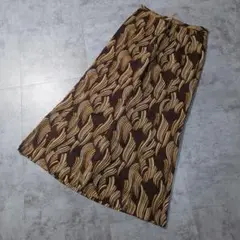 【美品】コルディア 軽量素材 タイトロングスカート 総柄 Mサイズ