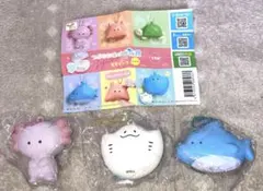 つぶらな瞳の水族館　スクイーズその2 ＊うぱーるーぱー＊いるか＊えい➕２個セット