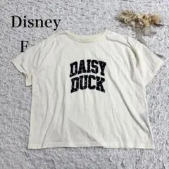 ディズニー フロントロゴワッペン 半袖 Tシャツ (F) オフホワイト コットン