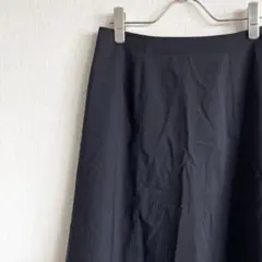 COMME CA ISM ひざ丈スカート フレア ストライプ ウール混 裏地付き