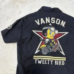 VANSON トゥイーティー 刺繍 迷彩 シャツ 美品 ネイビー バンソンのサムネイル
